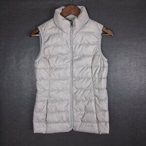 Eddie Bauer Vest Womens XS Down Puffer EB650 Quilted Pockets Insulated Gray